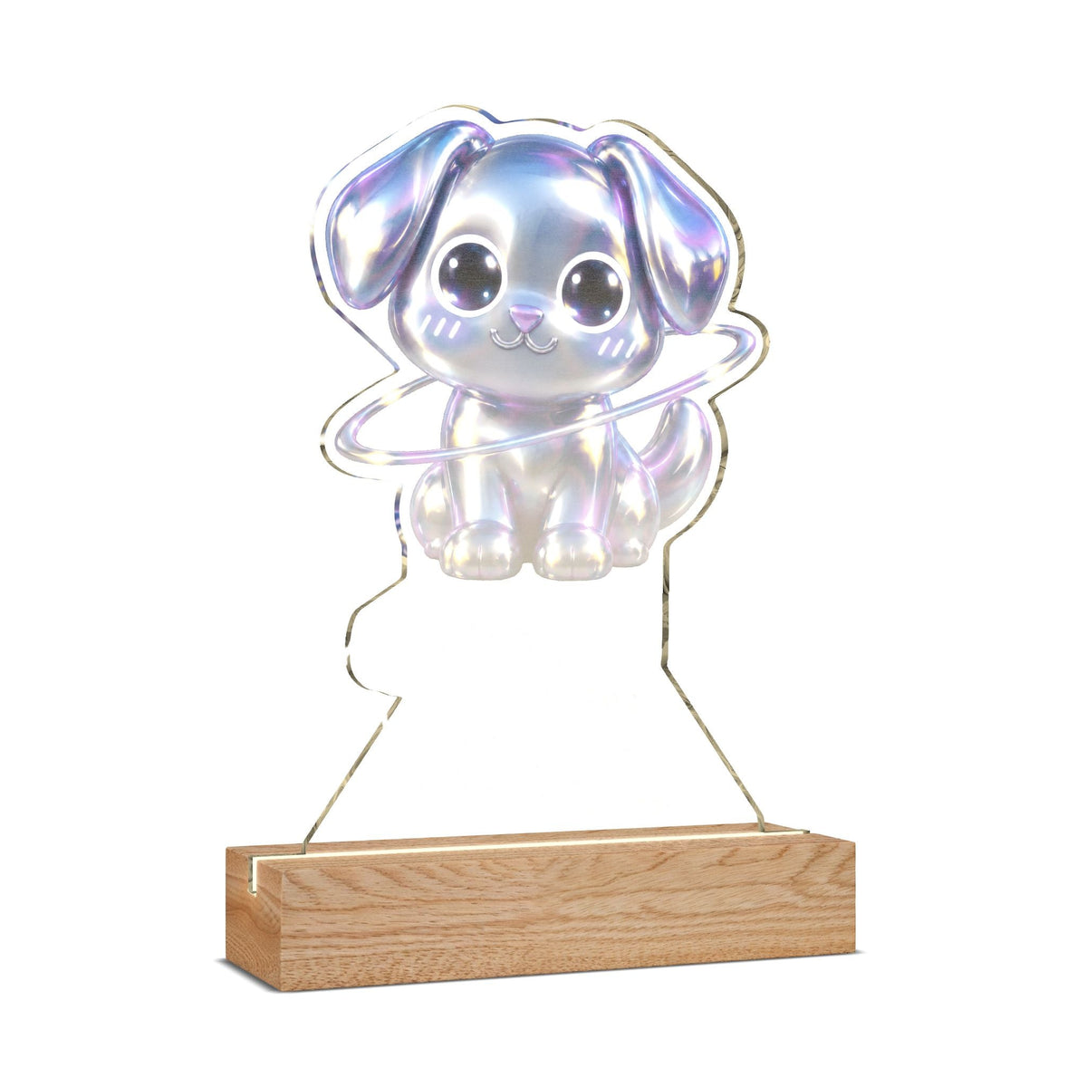Cute Kawaii Puppy LED Night Light — Galactic Dog Shape Acrylic Lamp