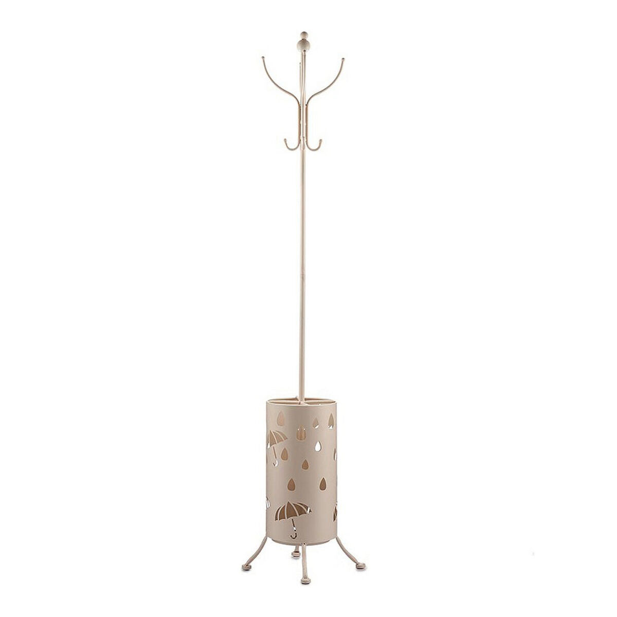 Coat rack Umbrella stand Metal Cream (44 x 185 x 44 cm)