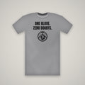 One Glove. Zero Doubts. – WashedBlackDry t-shirt mockup on heather grey