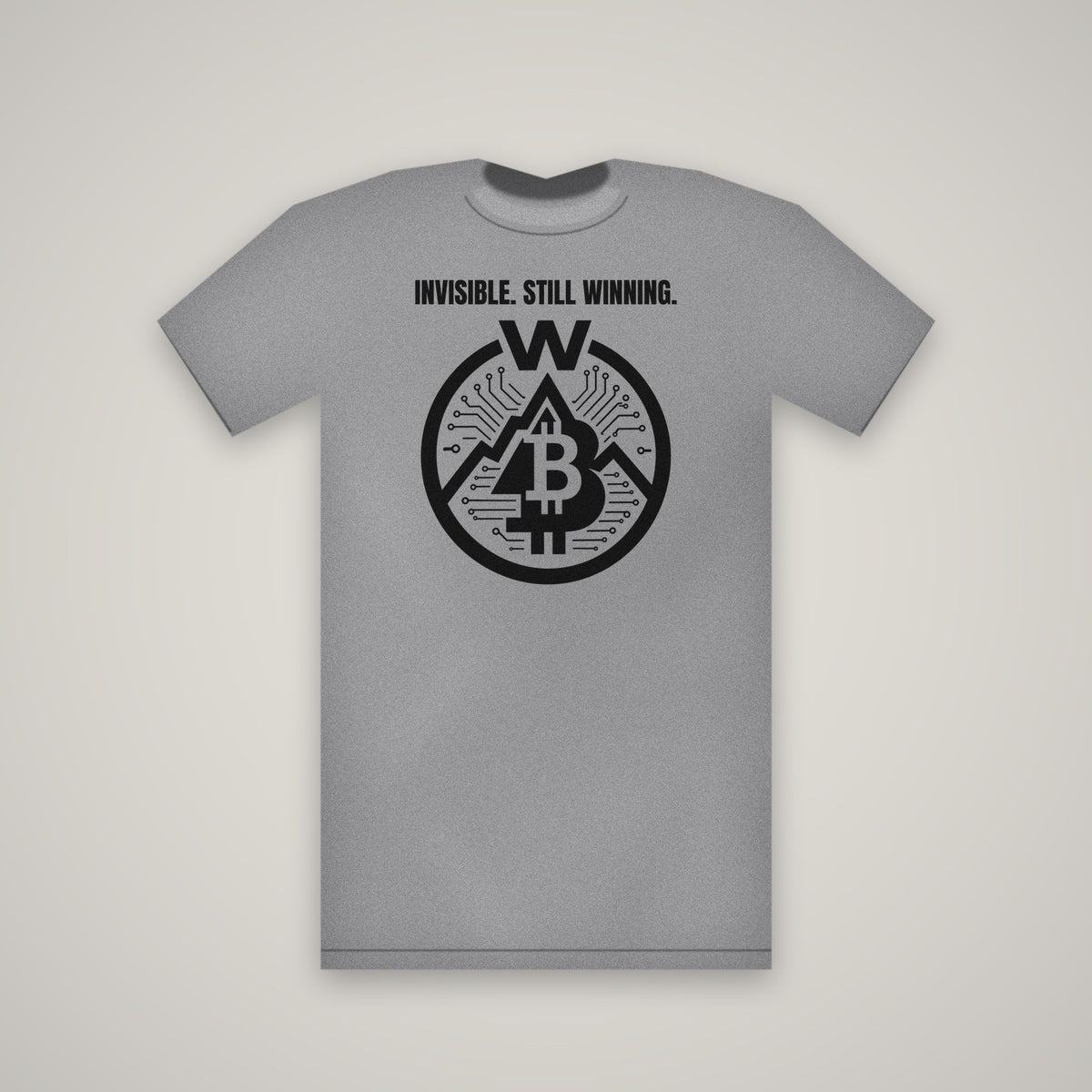 Invisible. Still Winning. – WashedBlackDry t-shirt mockup on heather grey