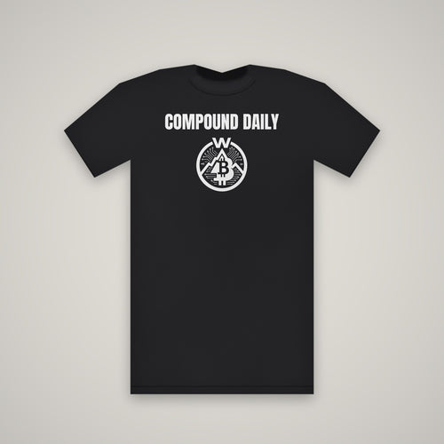 Compound Daily – WashedBlackDry t-shirt mockup on black