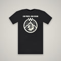 Low Profile, High Ceiling – WashedBlackDry t-shirt mockup on black