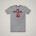 Spin. Freeze. Repeat. – WashedBlackDry t-shirt mockup on heather grey