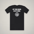 Off Your Radar. On My Grind. – WashedBlackDry t-shirt mockup on black
