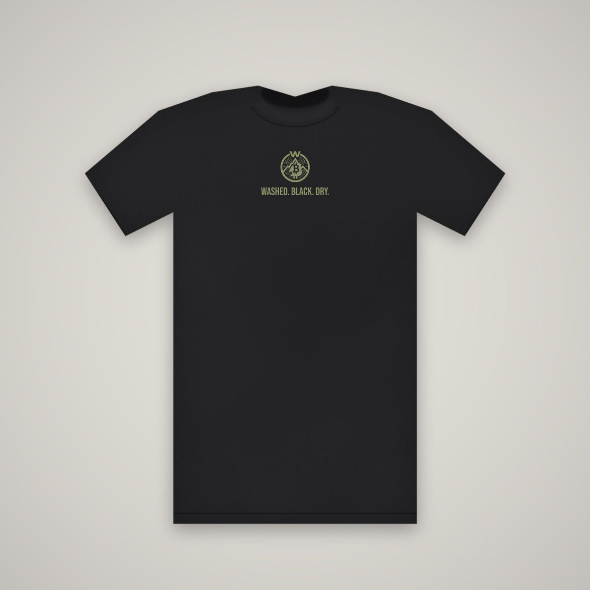Washed. Black. Dry. – WashedBlackDry t-shirt mockup on black