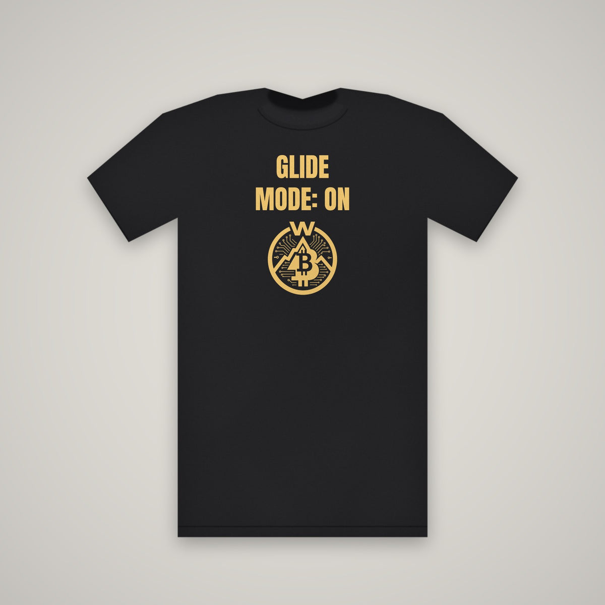 Glide Mode: On – WashedBlackDry t-shirt mockup on black