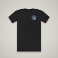 WBD Circuit-W Pocket Logo (Holographic) – WashedBlackDry t-shirt mockup on black