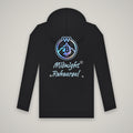 Midnight Rehearsal – WashedBlackDry hoodie (back print) mockup on black