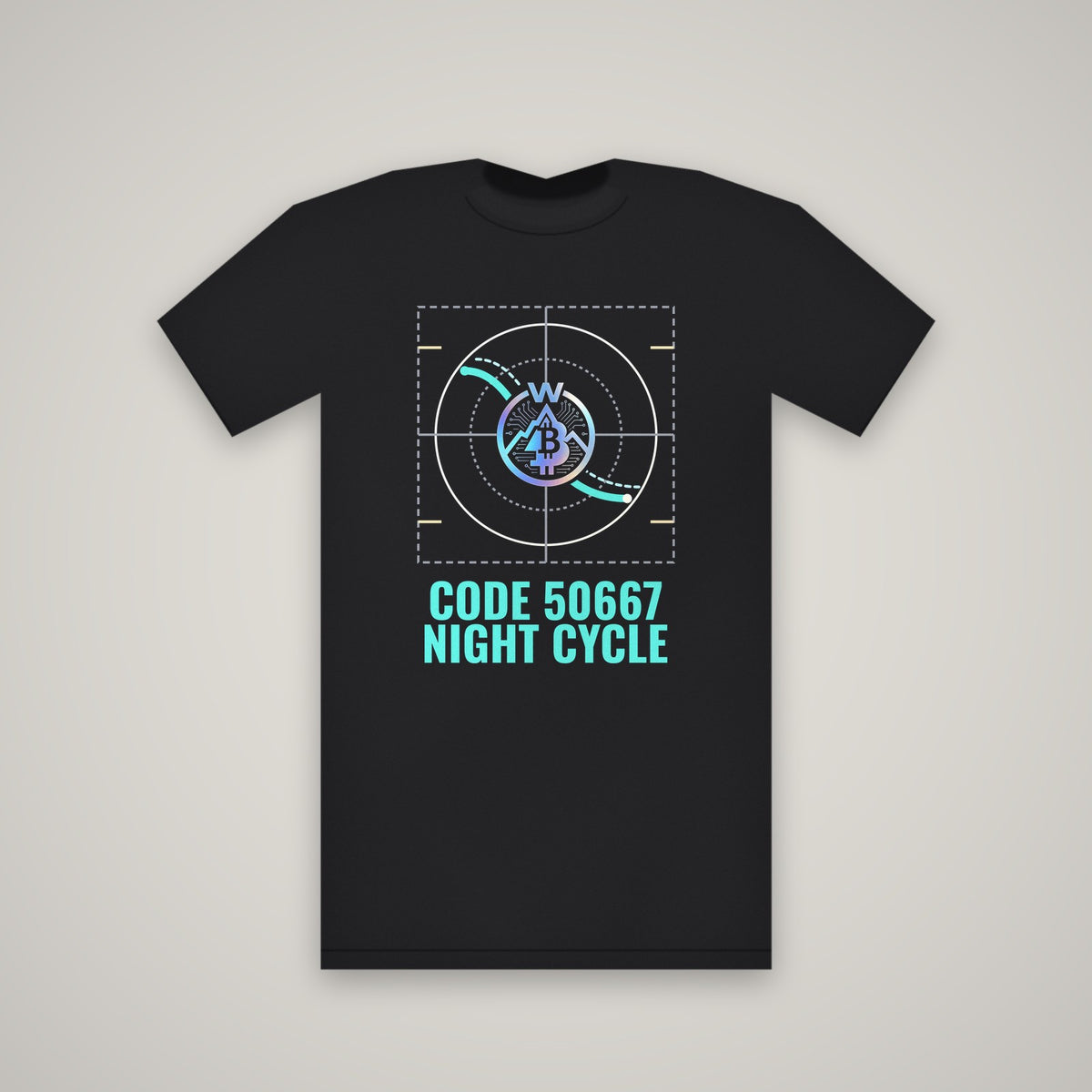 Code 50667 Night Cycle – WashedBlackDry t-shirt mockup on black