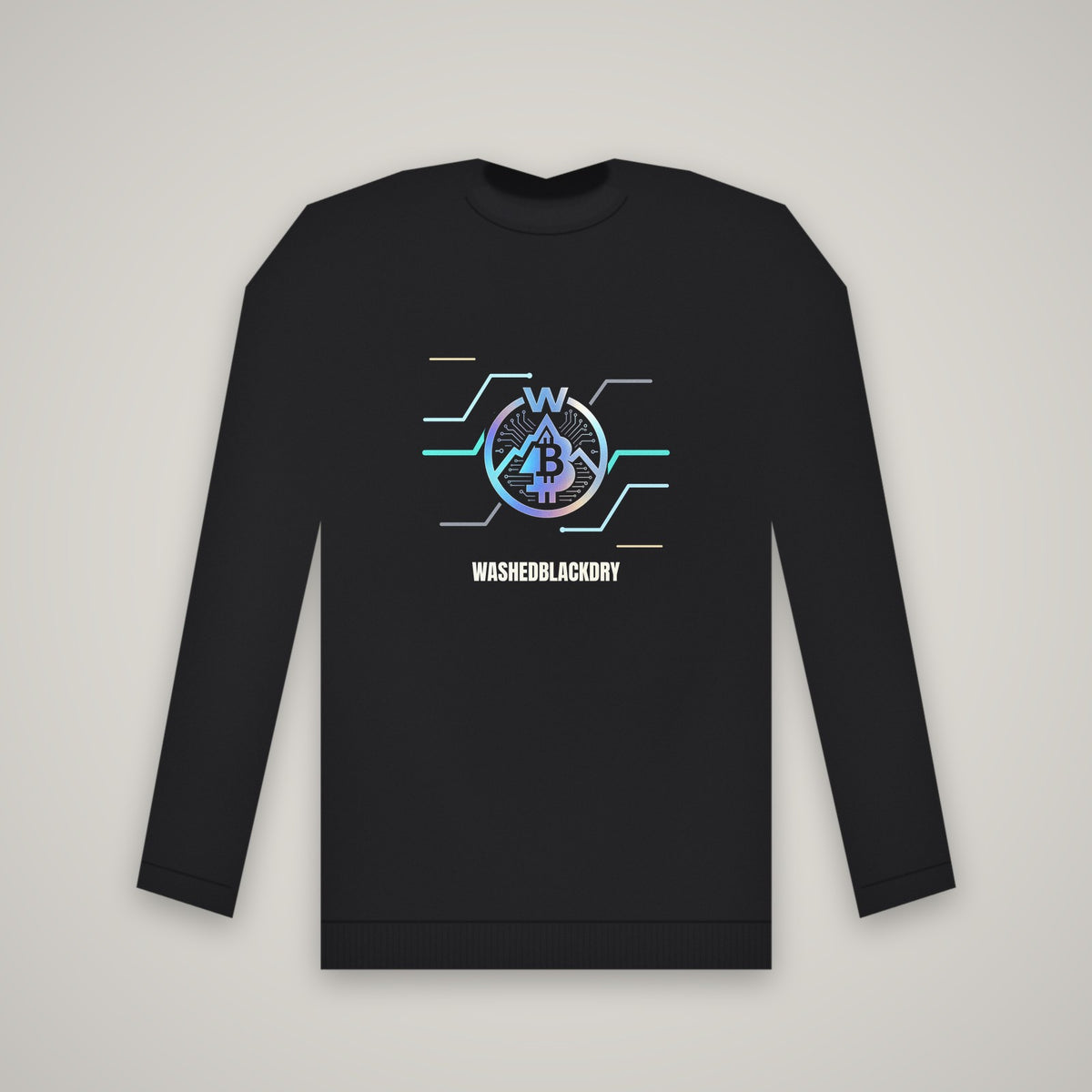Circuit Monolith – WashedBlackDry sweatshirt mockup on black