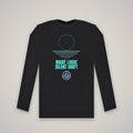 Night Logic Silent Drift – WashedBlackDry sweatshirt mockup on black
