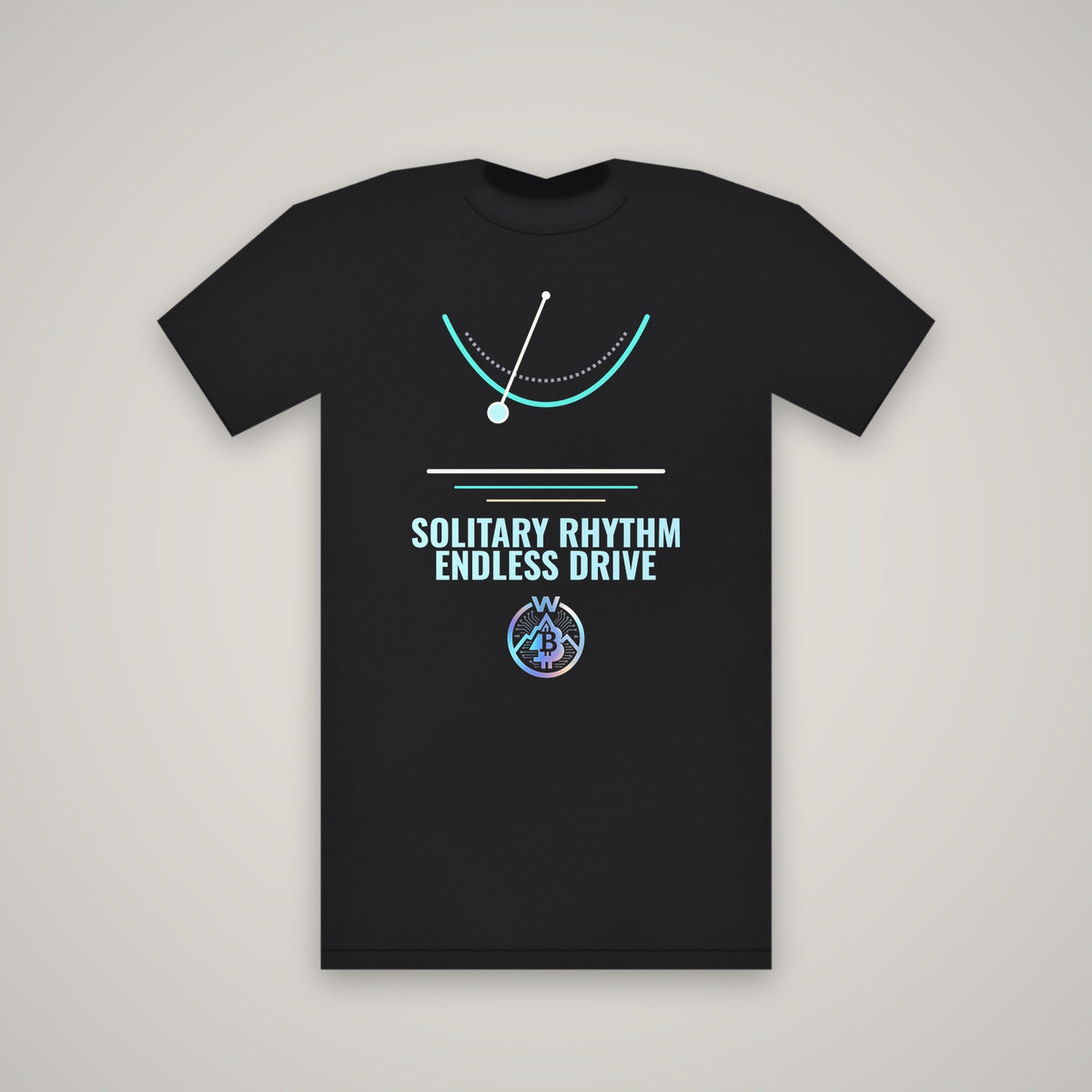 Solitary Rhythm Endless Drive – WashedBlackDry t-shirt mockup on black